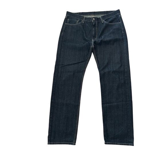 Levi’s 505 Jeans Mens 38X32 Blue Denim Straight Leg Dark Wash Workwear Casual - Picture 1 of 9